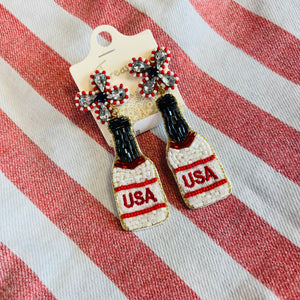 WHITE BOTTLE USA EARRINGS