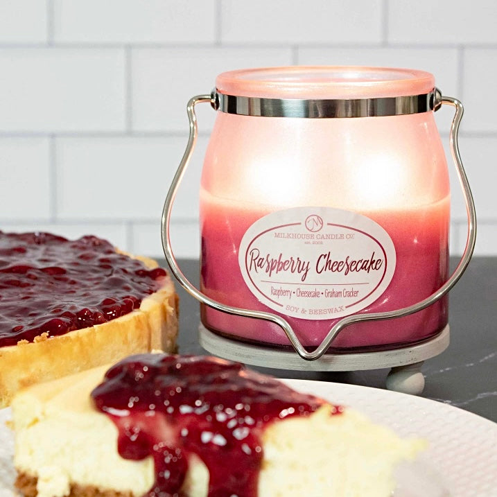 Raspberry Cheesecake 16oz Butter Jar Milkhouse Candle