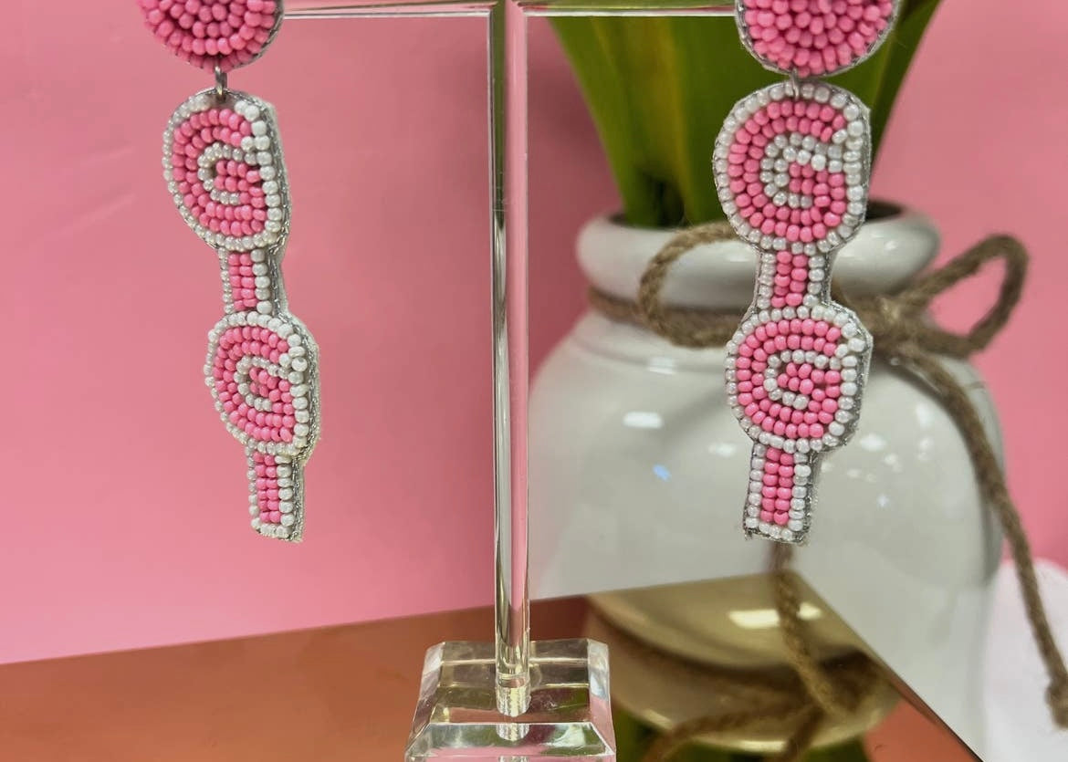 GIGI Custom Beaded Pink Earrings