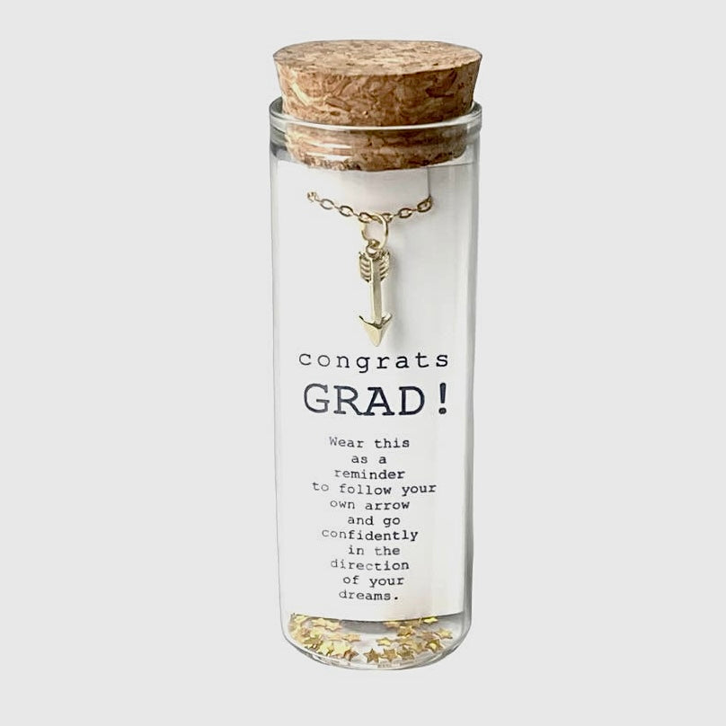 Congrats Grad ARROW Keep Your Roots Necklace In Bottle