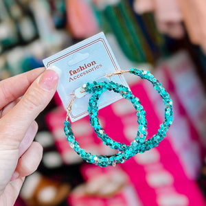 Bedazzled Hoop Earrings