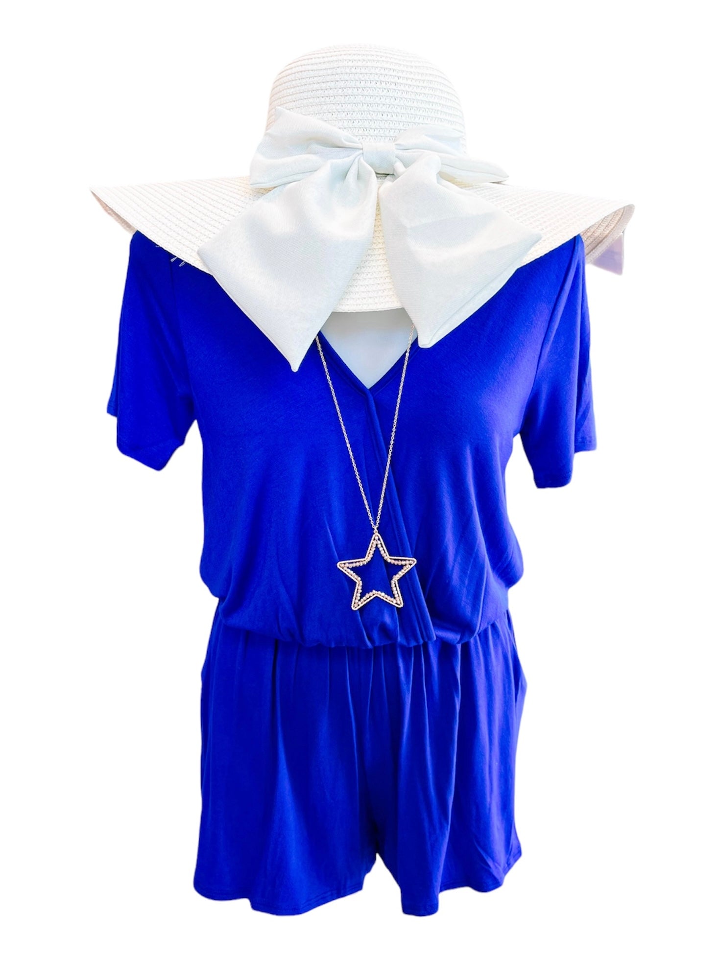 Royal Surplice Pocketed Romper