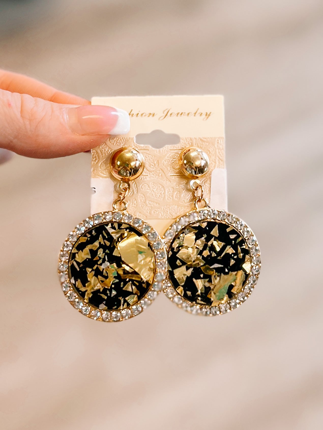 Shiny Round Bling Earrings