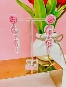 GIGI Custom Beaded Pink Earrings