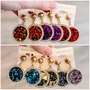 Shiny Round Bling Earrings