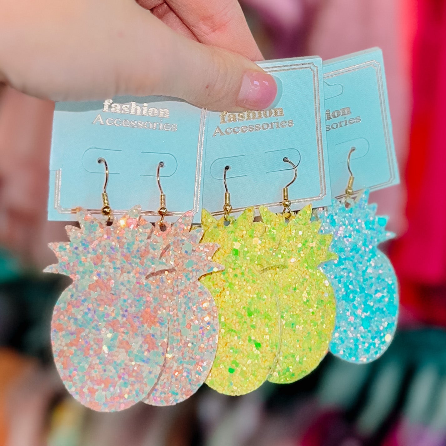 Glitter Pineapple Earrings