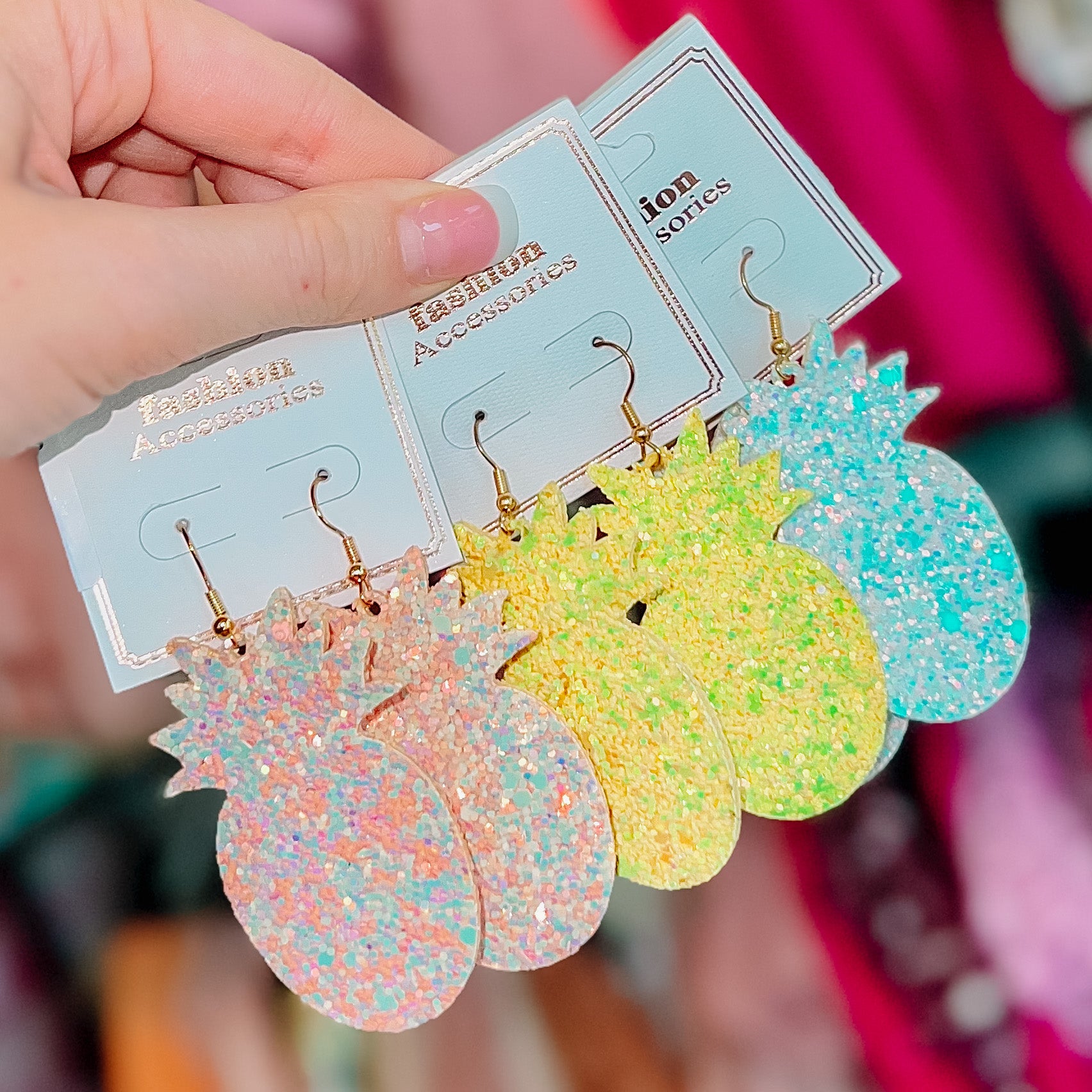 Glitter Pineapple Earrings