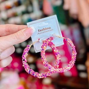 Bedazzled Hoop Earrings