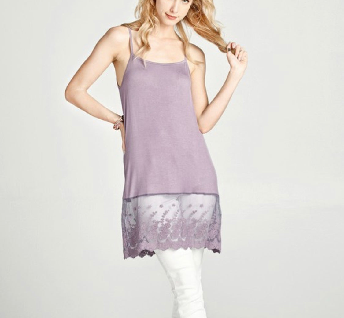 Lace Hem Adjustable Extended Tanks