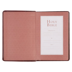 Saddle Tan  Faux Leather Compact KJV Bible