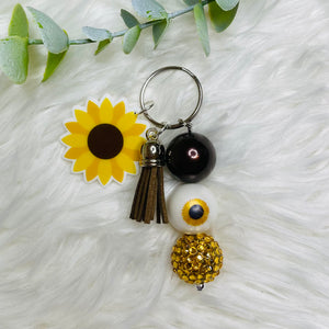 Beaded Tassel Acrylic Charm Keychain