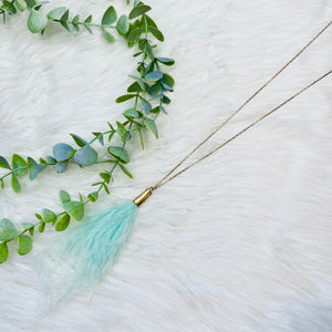 Gold Feather Tassel Necklace