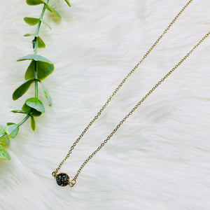 Faux Druzy Charm Necklace