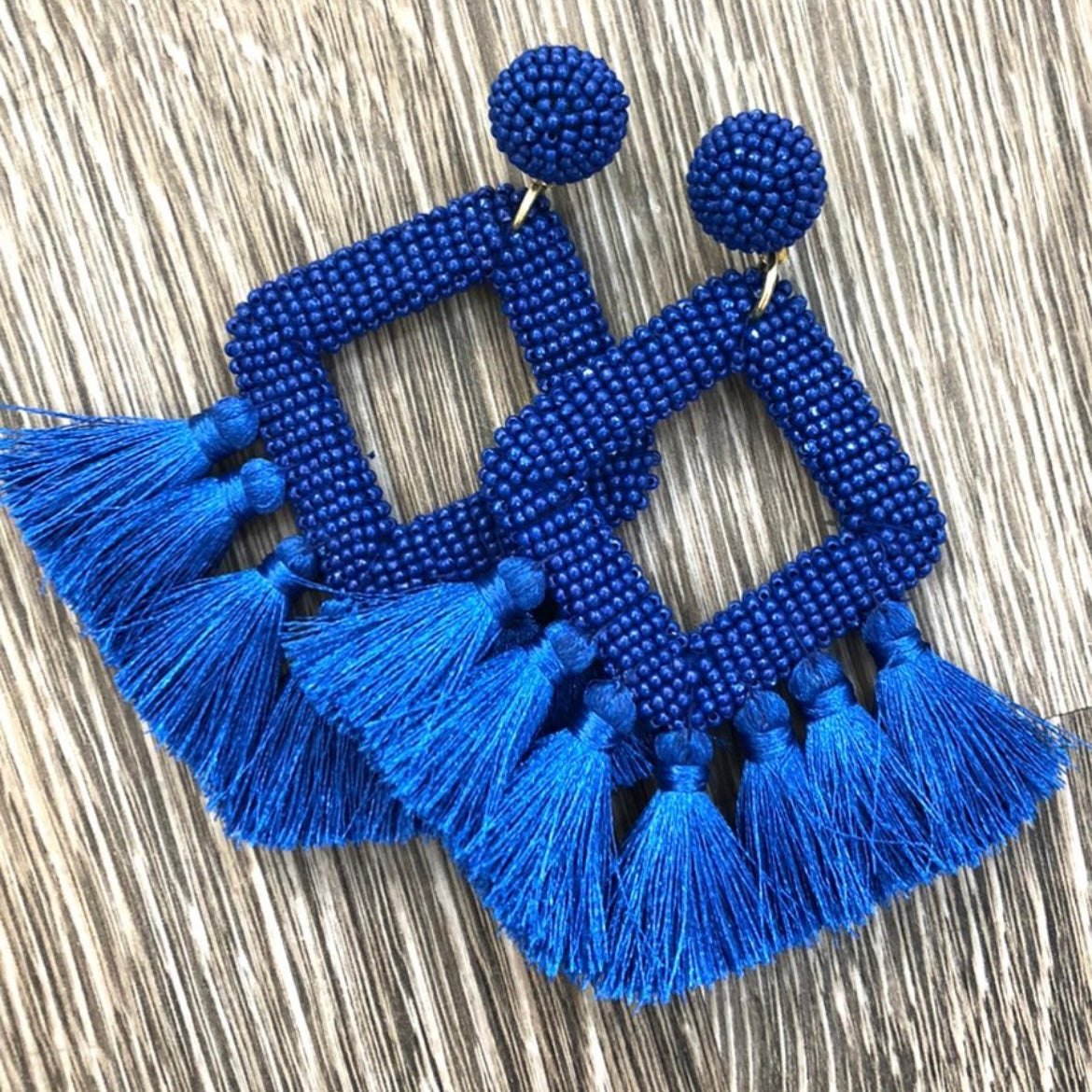 Fringe Tassel Seedbead Bold Earrings