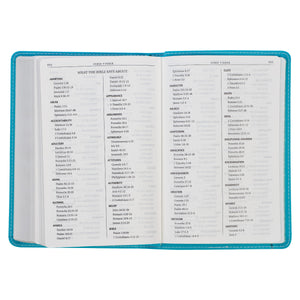 Turquoise Faux Leather Compact KJV Bible