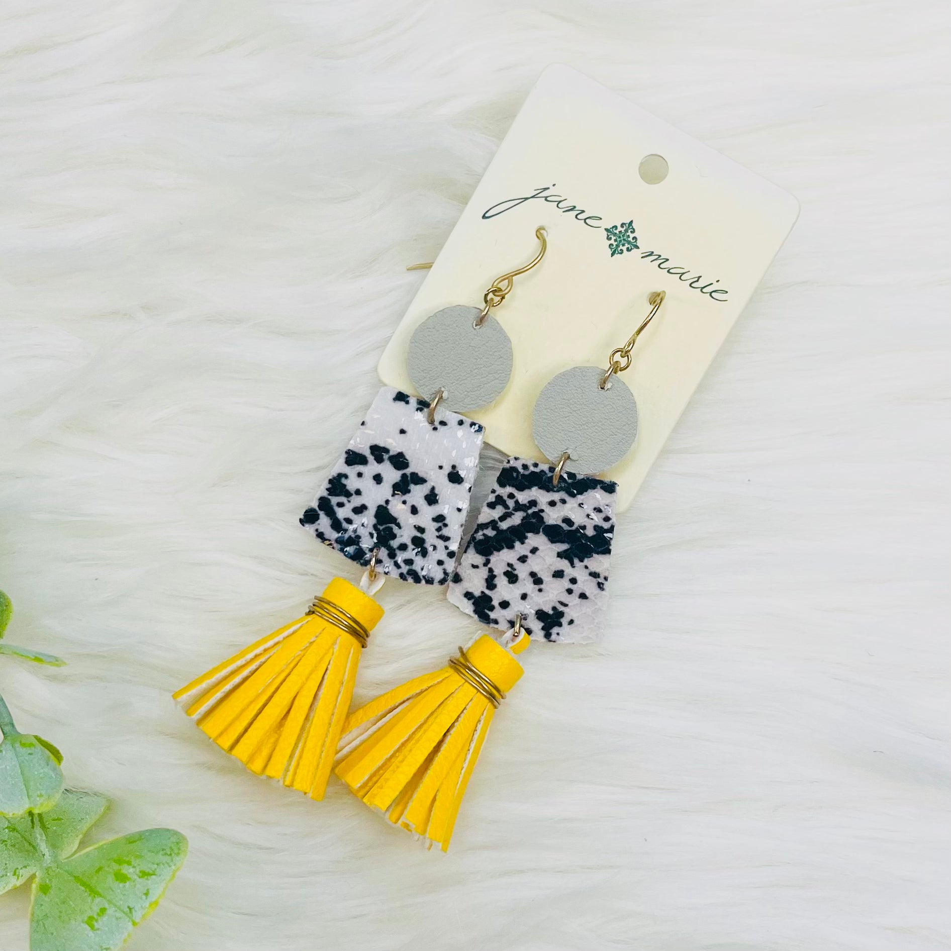 Snakeskin Tassel Abstract Earrings