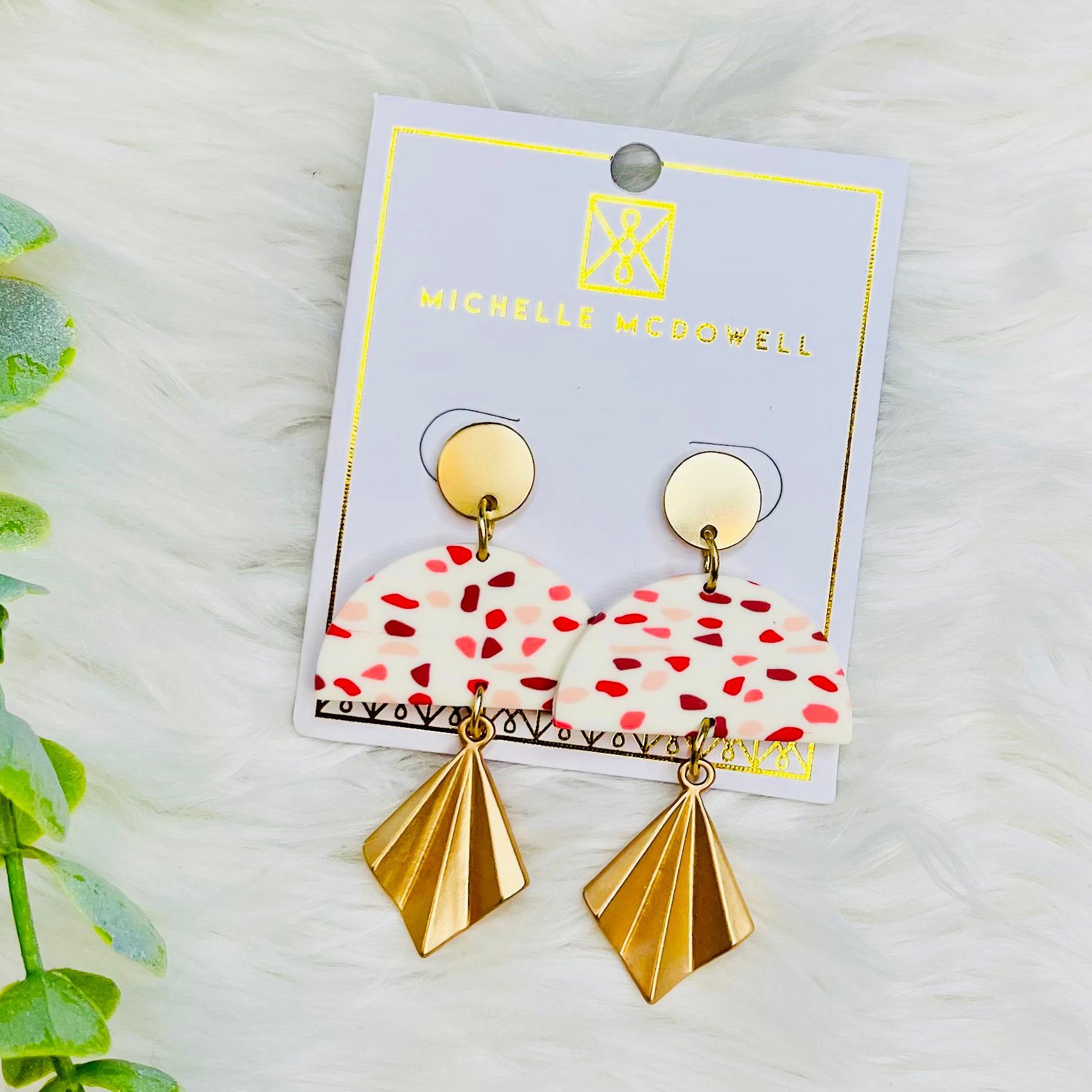 Leslie Pink Dot Earrings