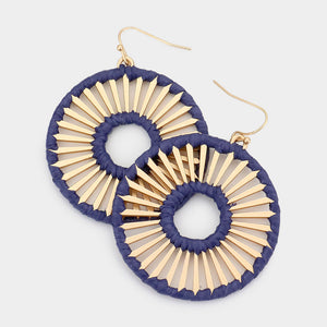 Double Threaded Gold Round Earrings