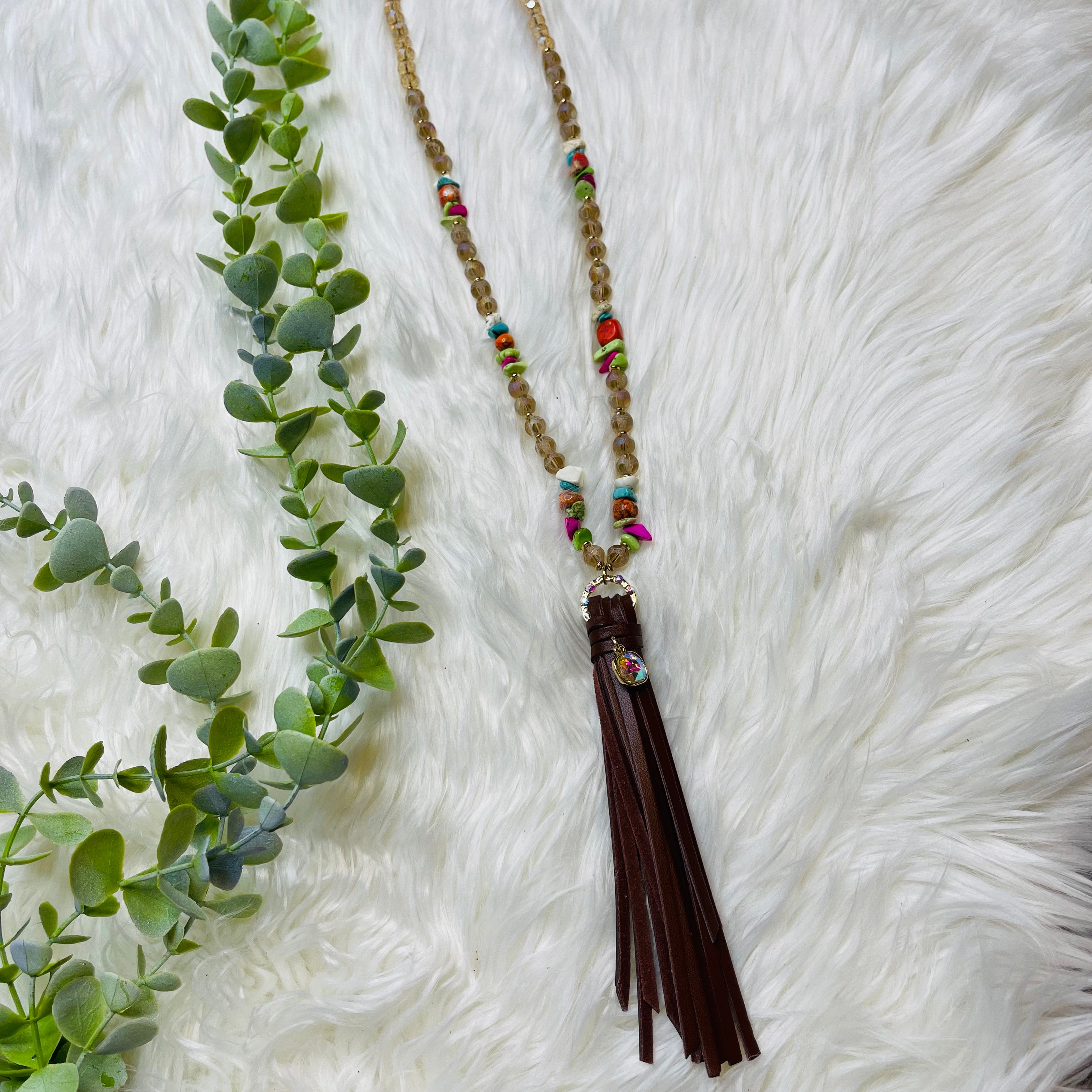 Colorfully Western Tassel Necklace