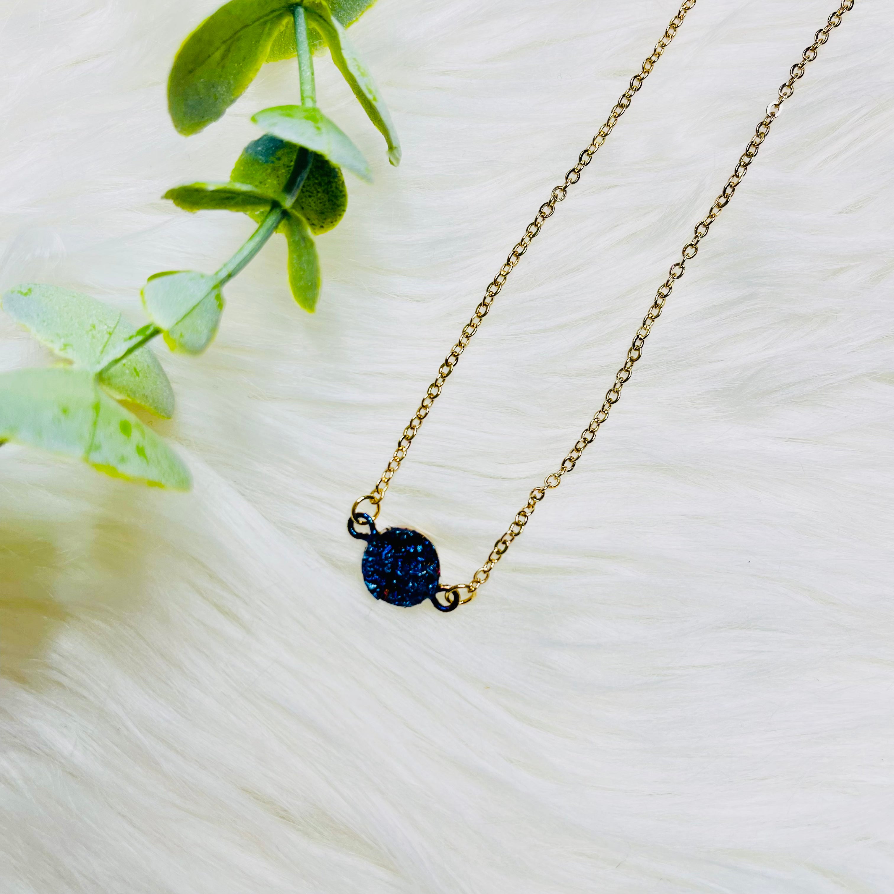 Faux Druzy Charm Necklace