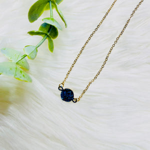 Faux Druzy Charm Necklace