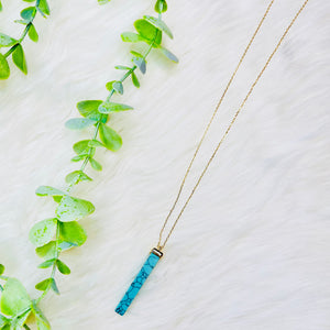 LONG BAR NATURAL STONE PENDANT NECKLACE