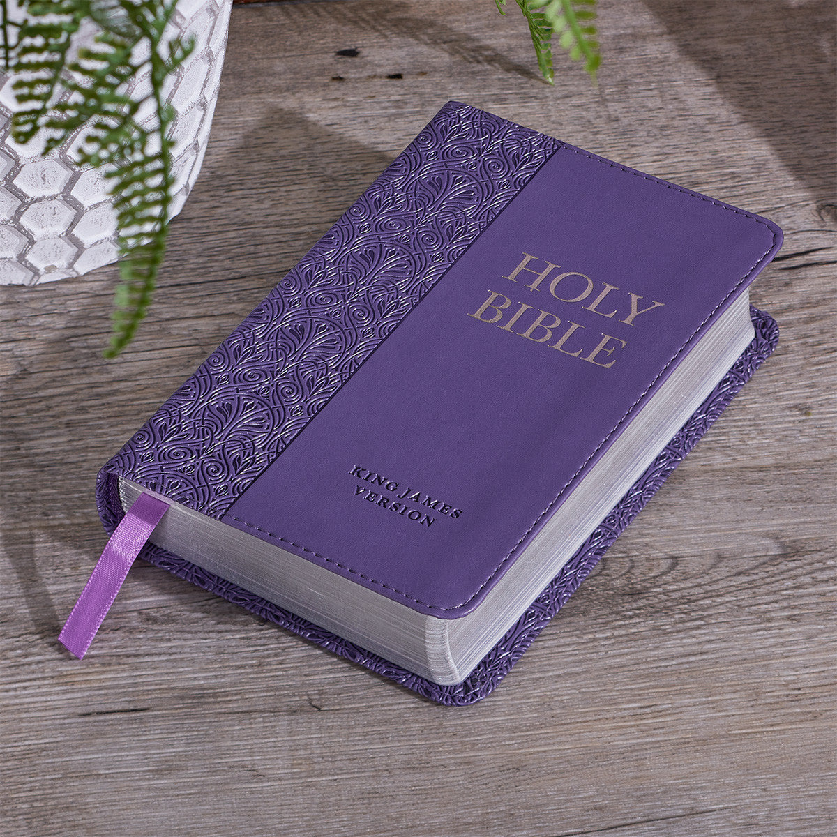 Mini Pocket Bible KJV Purple Faux Leather