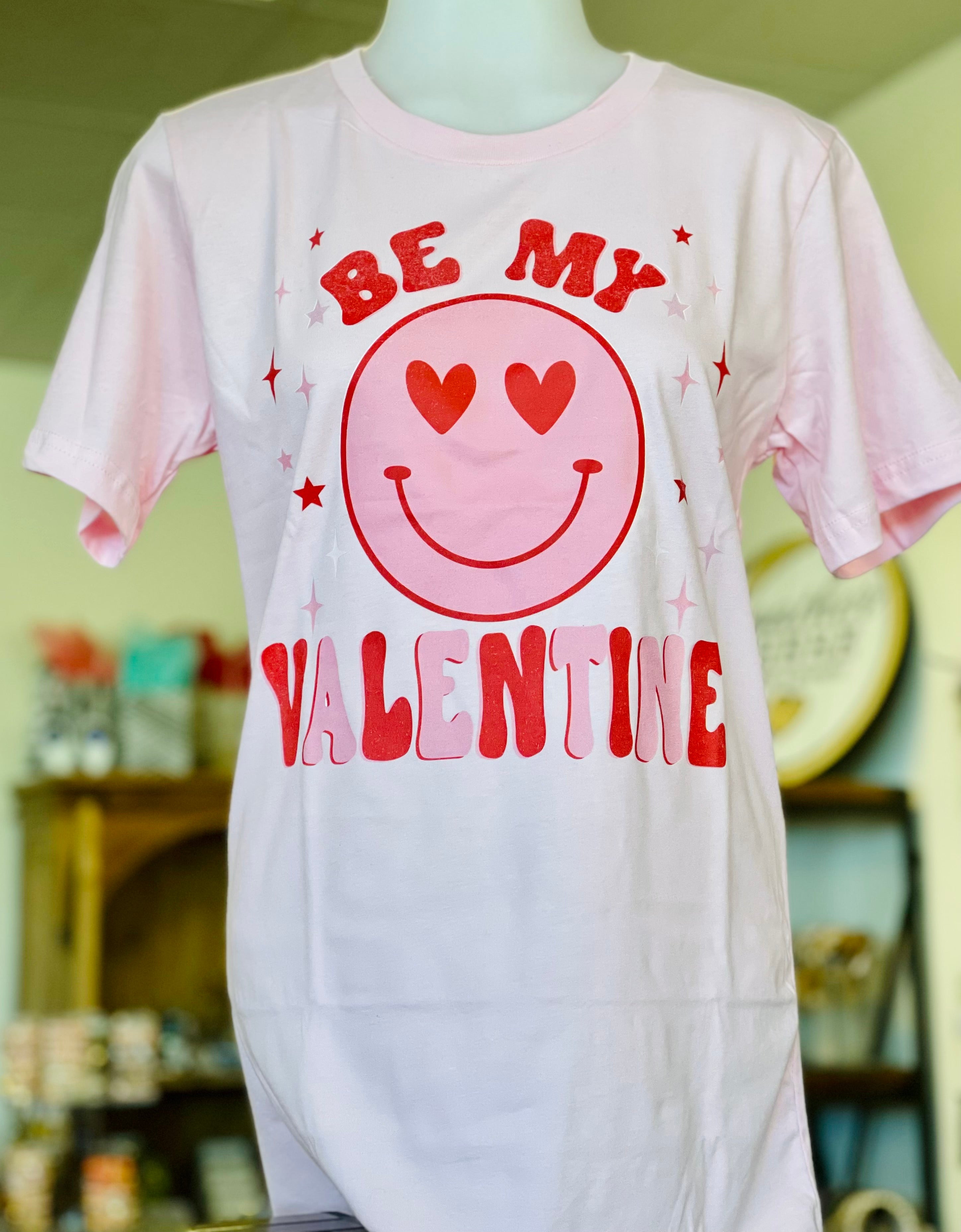 Be My Valentine Smiley Tee- MEDIUM