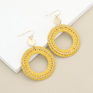 Threaded Round Studded Earrings