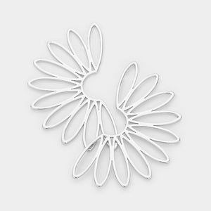 Silver Half Flower Earrings