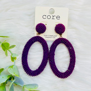 Seedbead Oval Earrings