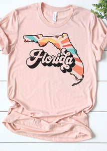 Peach FLORIDA Retro Design Tee