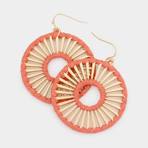 Double Threaded Gold Round Earrings