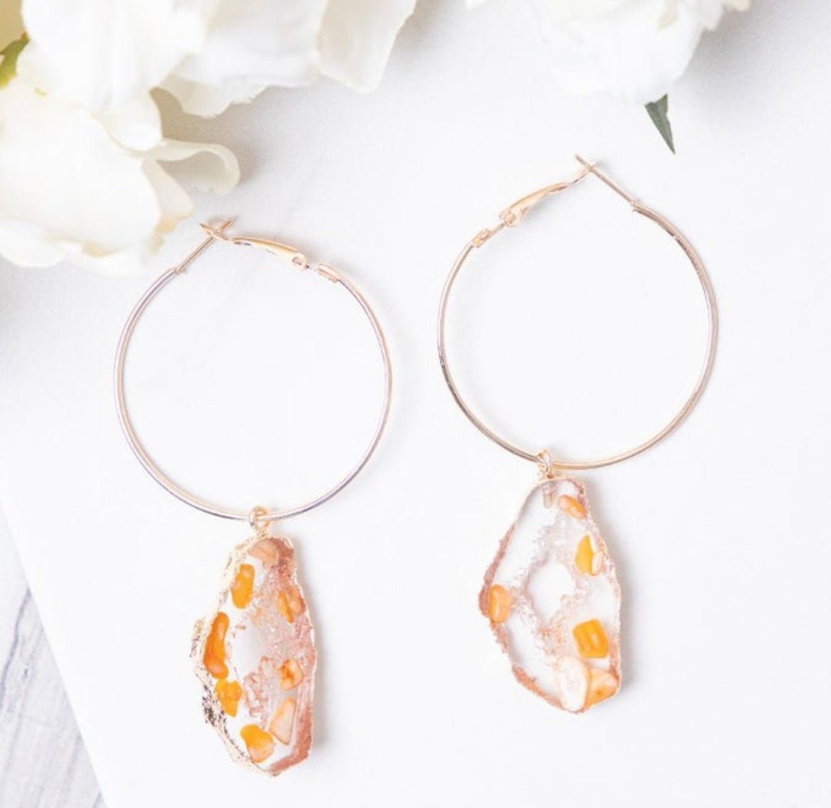 SPECIAL GEODE HOOP EARRINGS