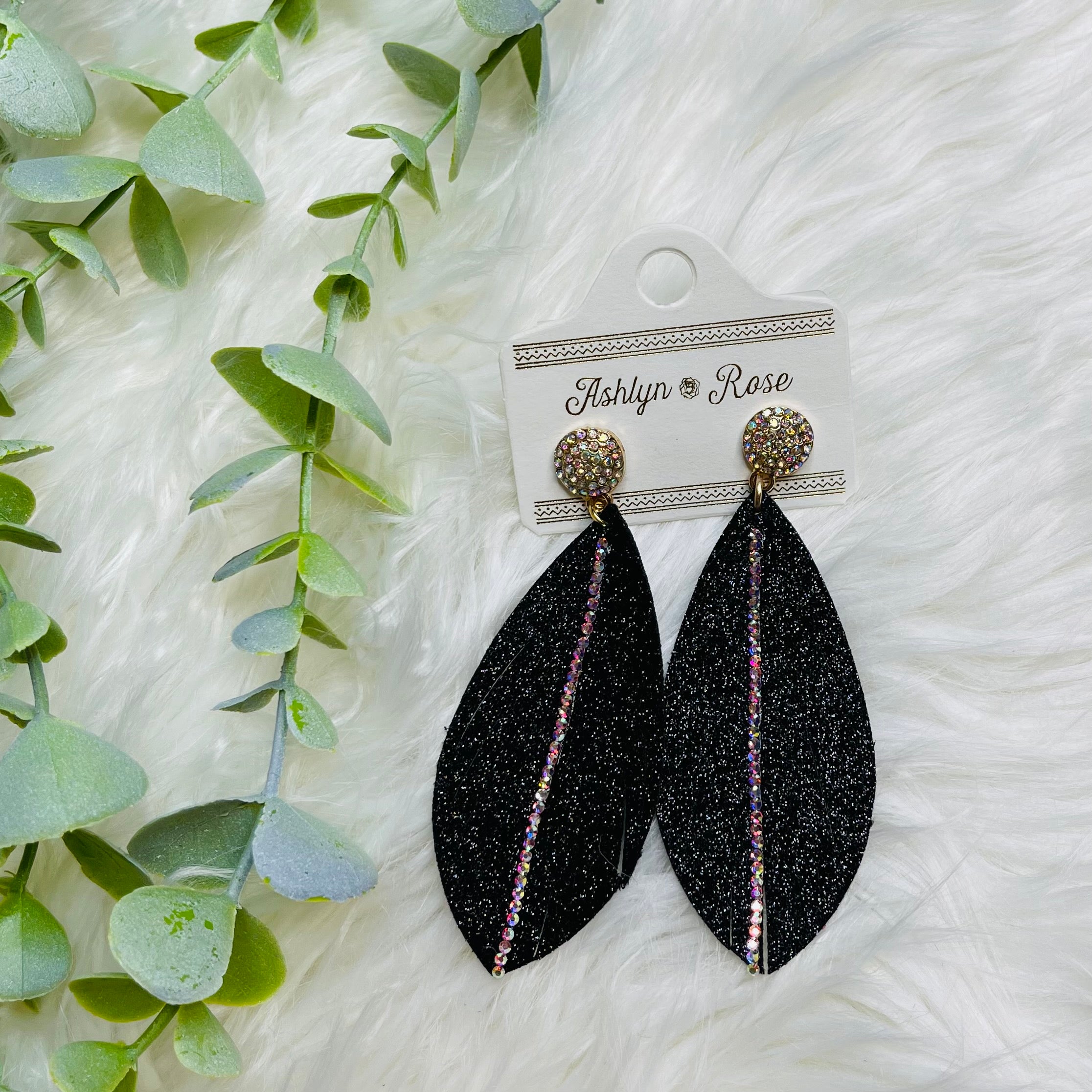 Sparkly Fringe Fabric Bling Earrings