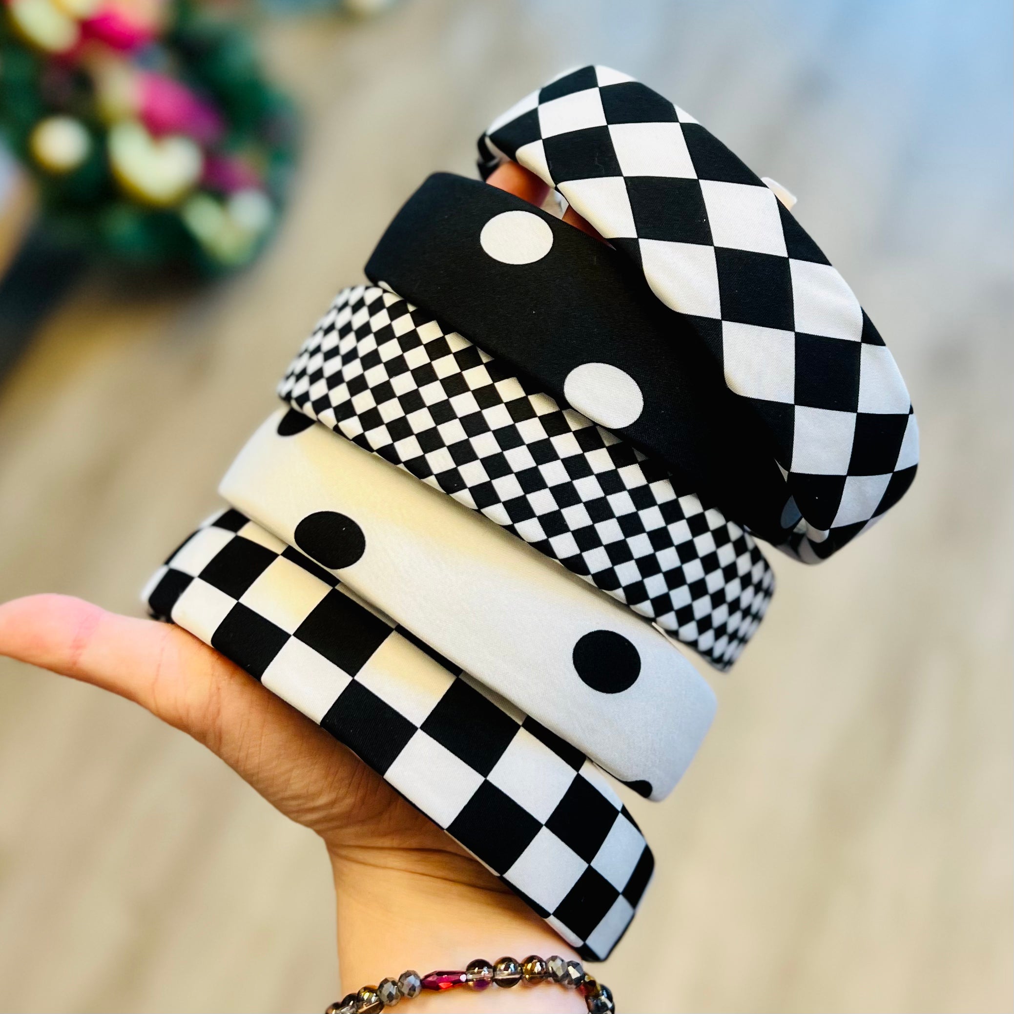 Black White Design Headband