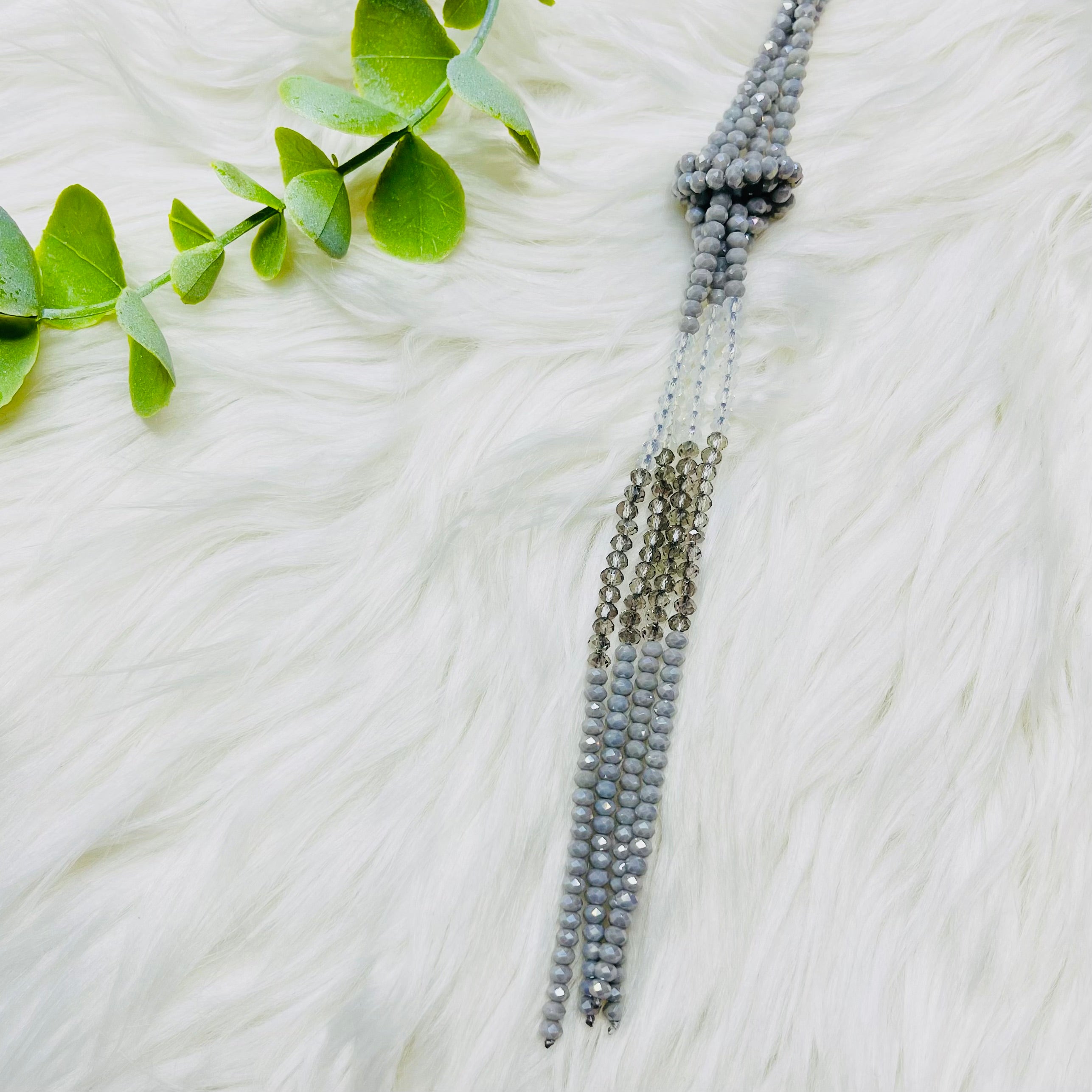 Beaded Tassel Layered Knotted Necklace