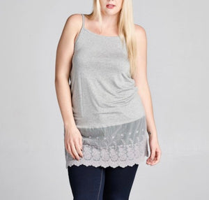 Lace Hem Adjustable Extended Tanks - PLUS