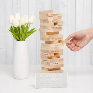 Wooden Wedding Guest Book Signature Stackable Blocks