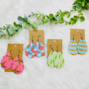 Easter Faux Leather Earrings- SALE
