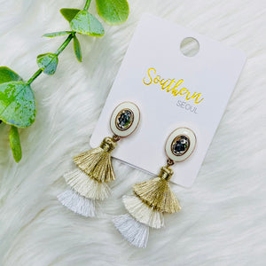 Tassel Ombre Stone Bling Earrings