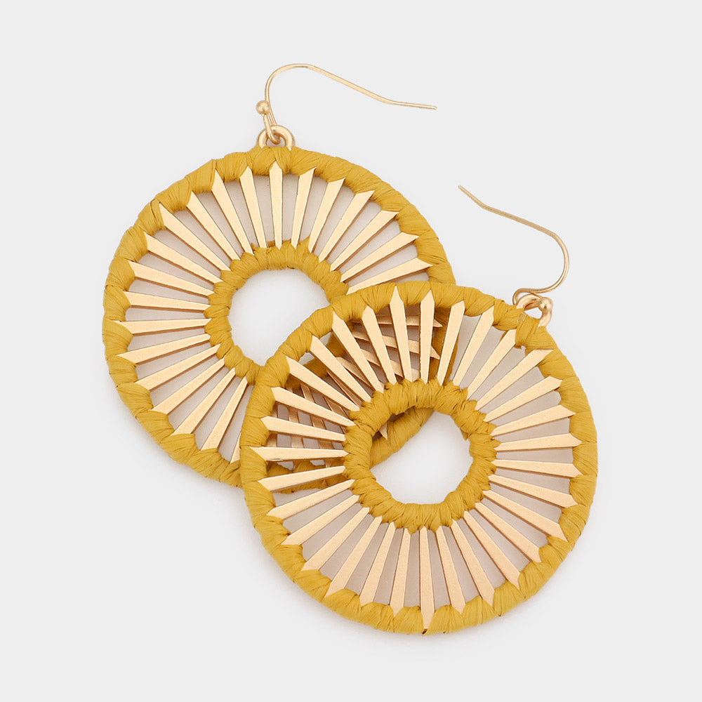 Double Threaded Gold Round Earrings