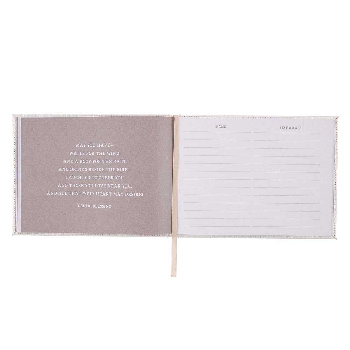 Mr & Mrs Medium White Faux Leather Wedding Guest Book