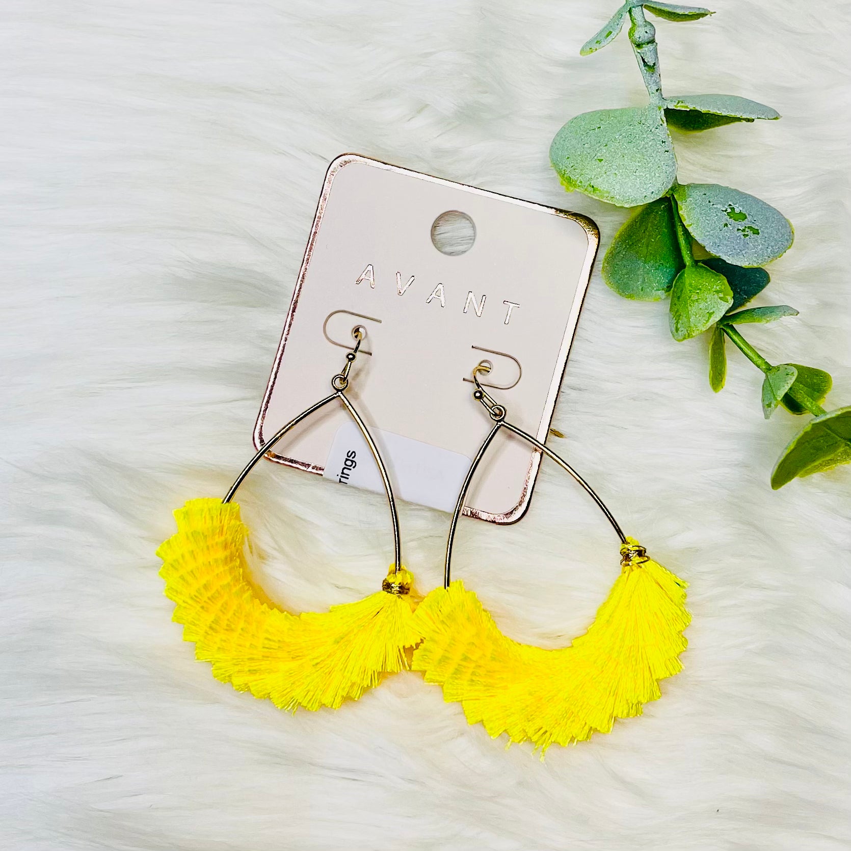 Open Teardrop Metal Tassel Earrings