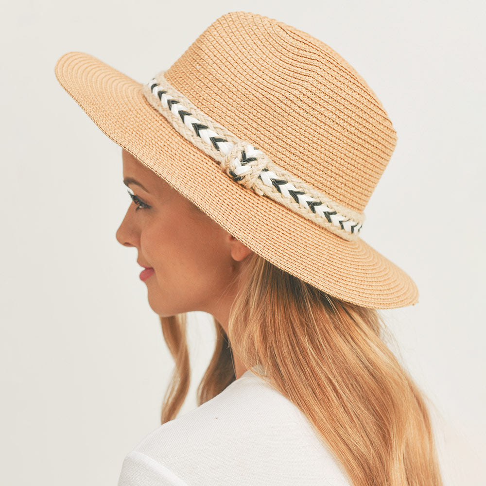 CAMEL STRAW DETAIL HAT