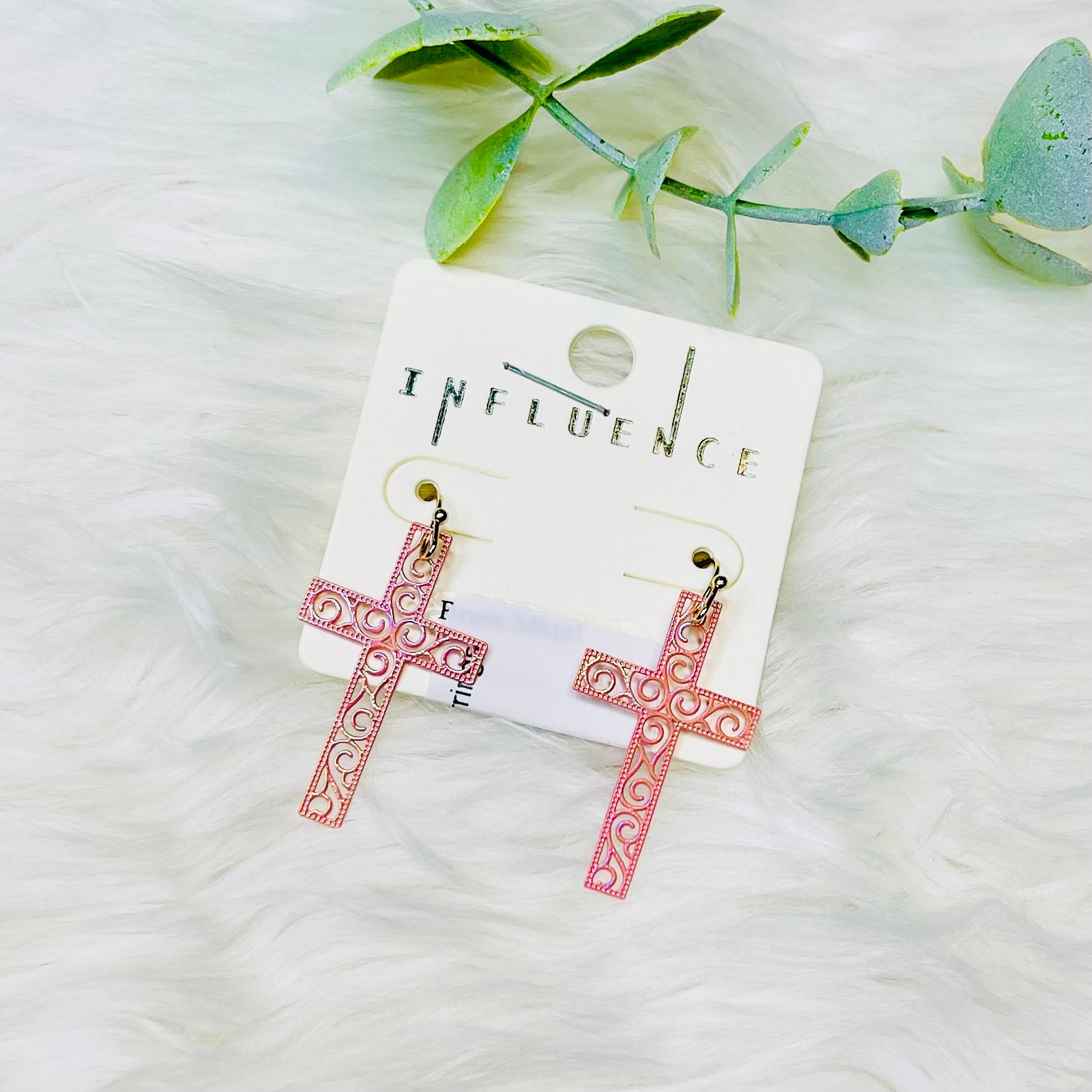 Cross Dainty Iridescent Earrings