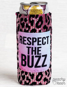 Sequin Slim Can Koozie with Pocket (Skinny Cans)