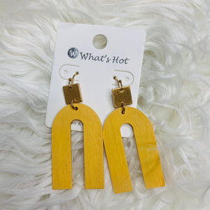 U Shape Geometric Wood Earrings