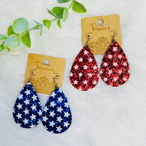 Glitter Star Teardrop Earrings