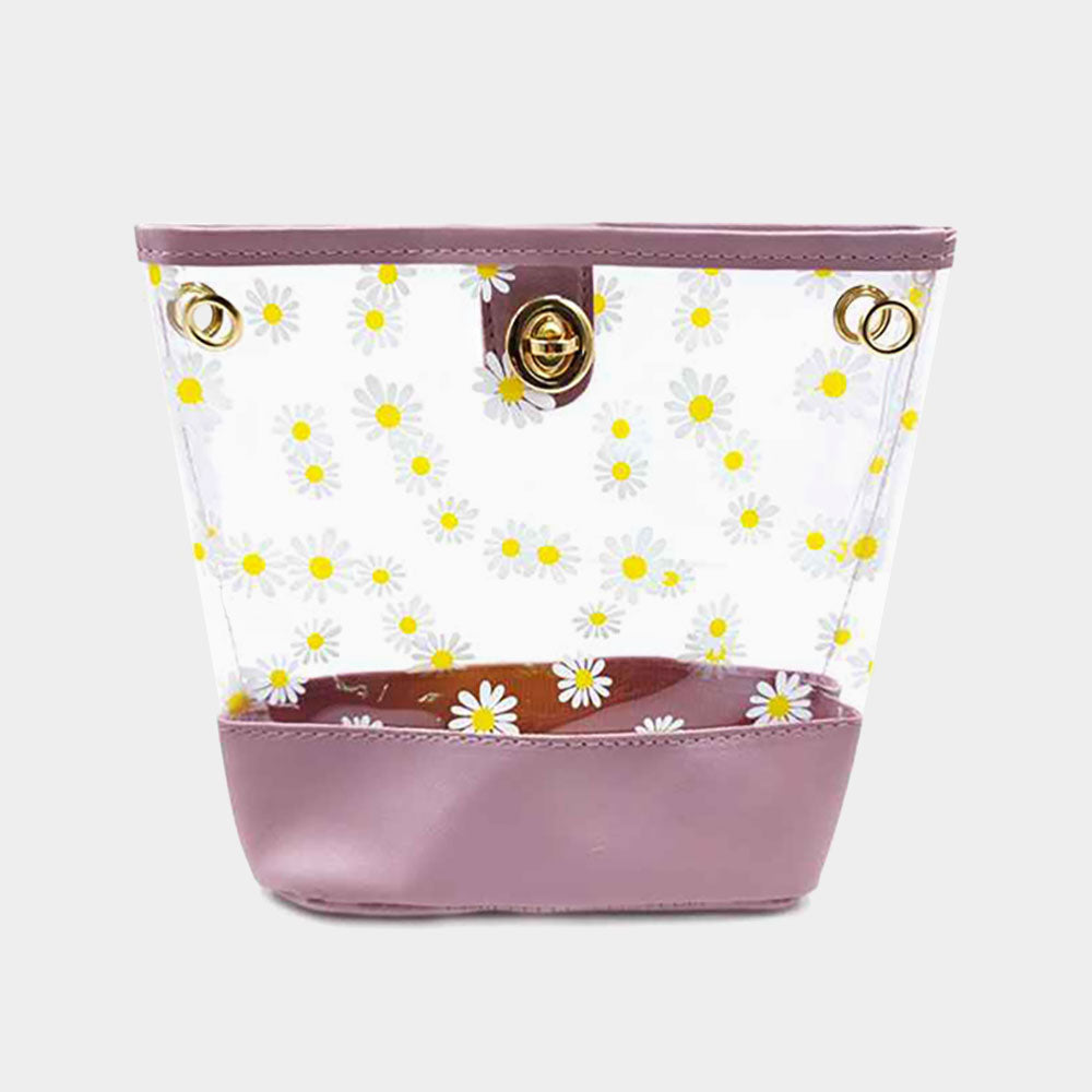 Daisy Print Clear Purse